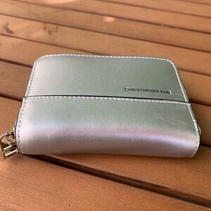 Christopher Kon Tati Silver Zipper Around Wallet